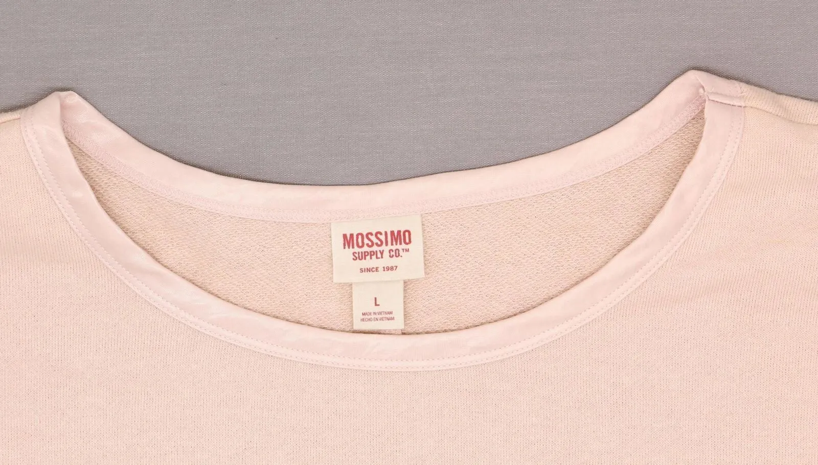 Mossimo Women's Pink French Terry Cropped Wrist Tie Pullover Sweatshirt