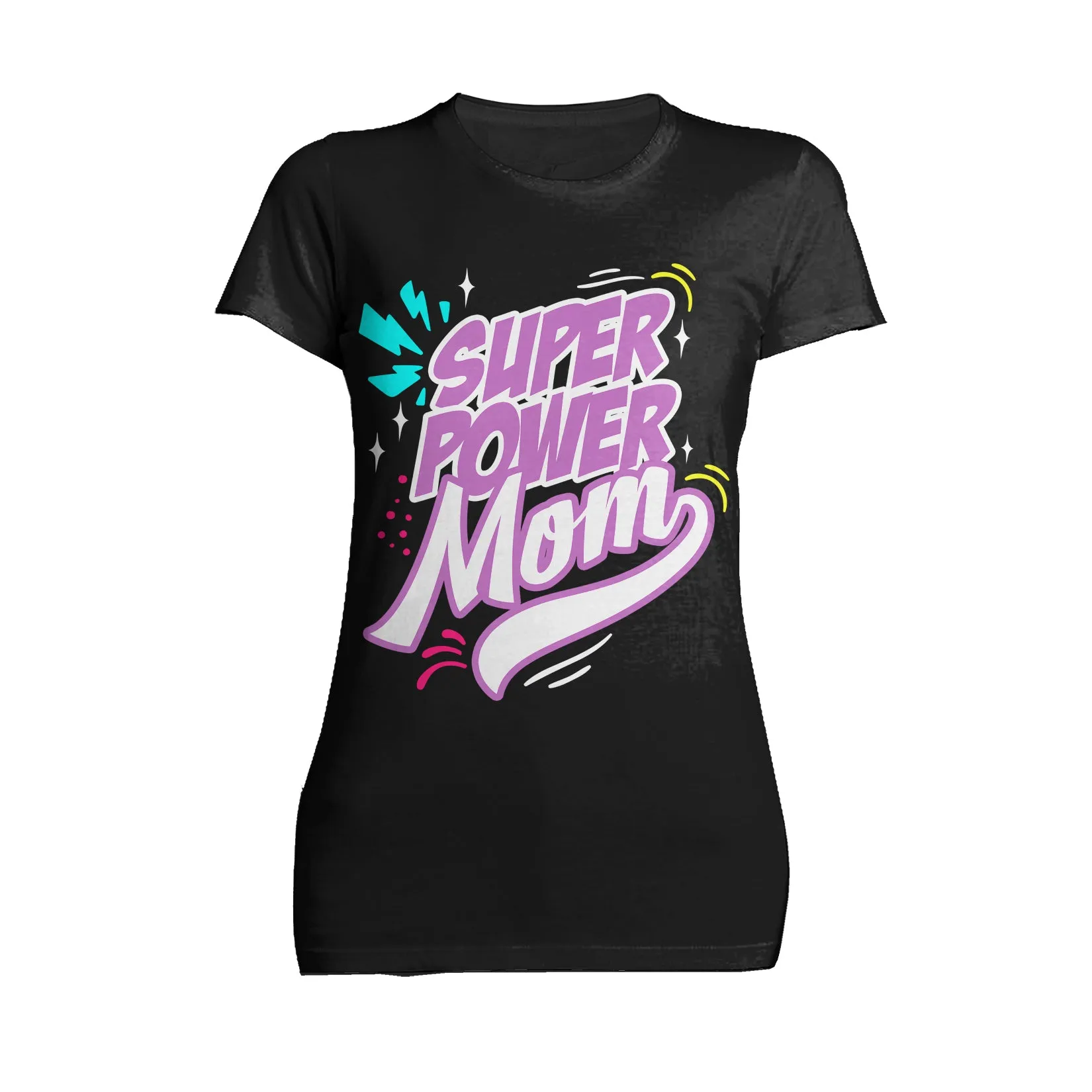 Mother's Day Cartoon Mom Mum Super Power Comic Women's T-Shirt