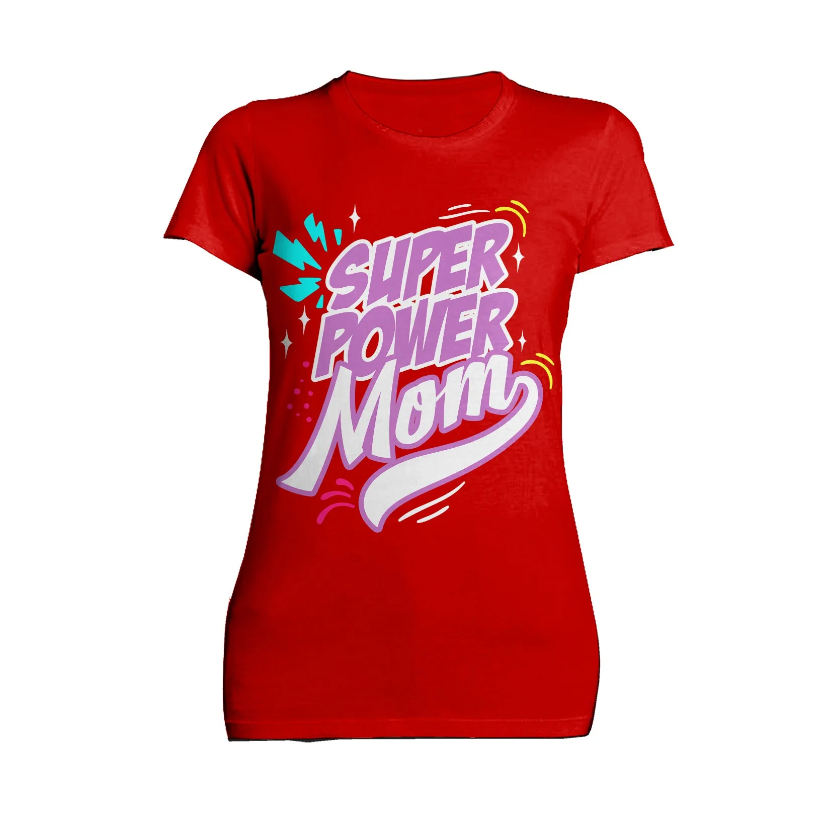 Mother's Day Cartoon Mom Mum Super Power Comic Women's T-Shirt