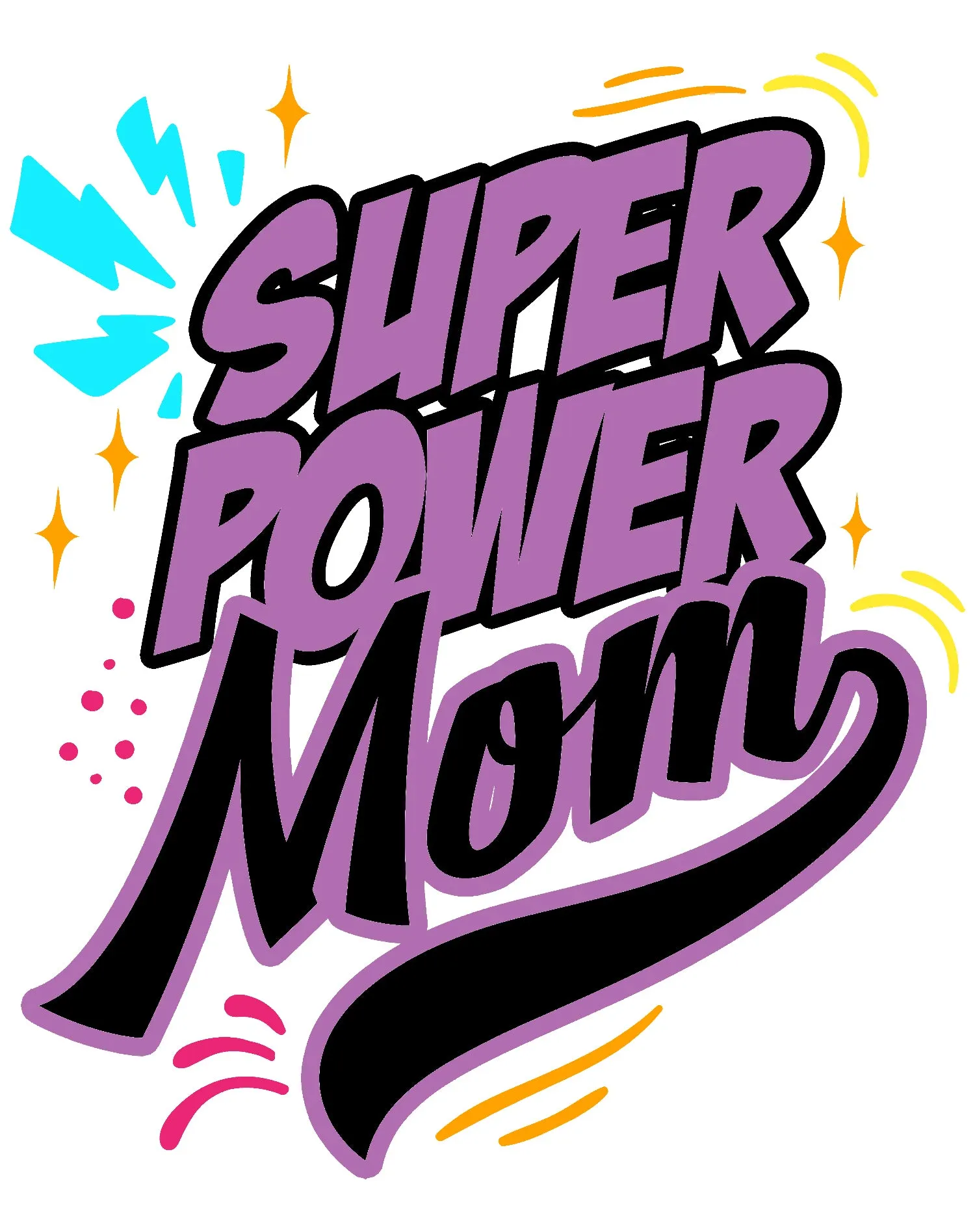 Mother's Day Cartoon Mom Mum Super Power Comic Women's T-Shirt