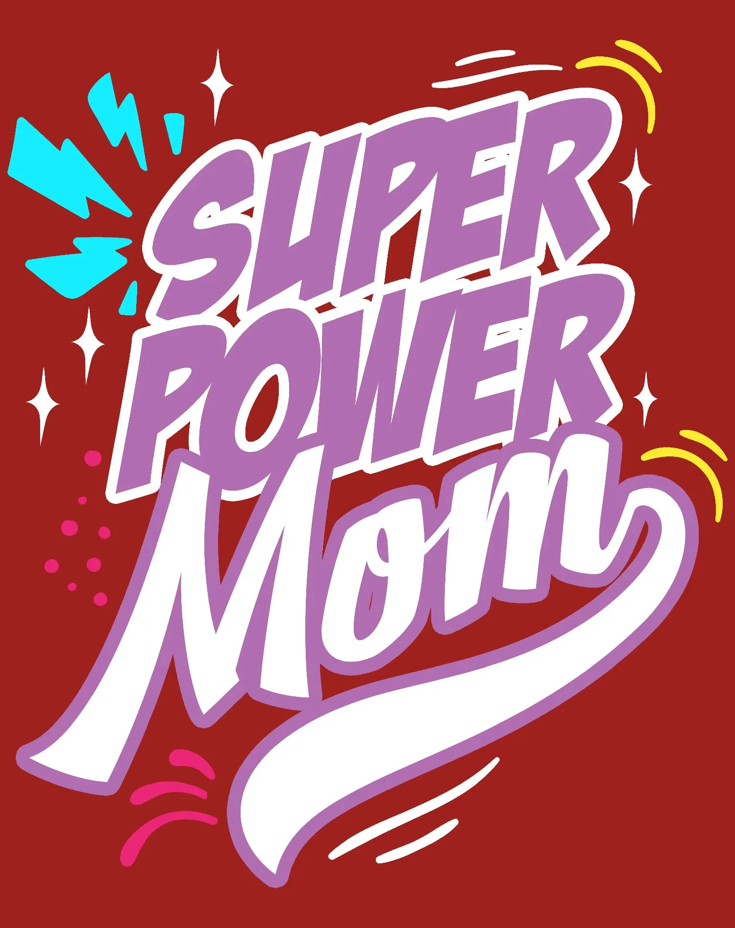 Mother's Day Cartoon Mom Mum Super Power Comic Women's T-Shirt