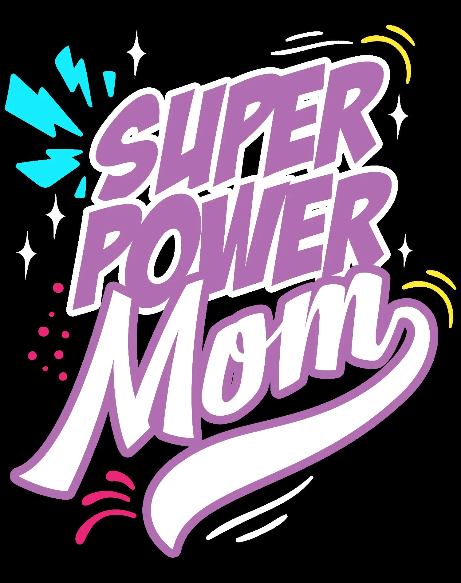 Mother's Day Cartoon Mom Mum Super Power Comic Women's T-Shirt