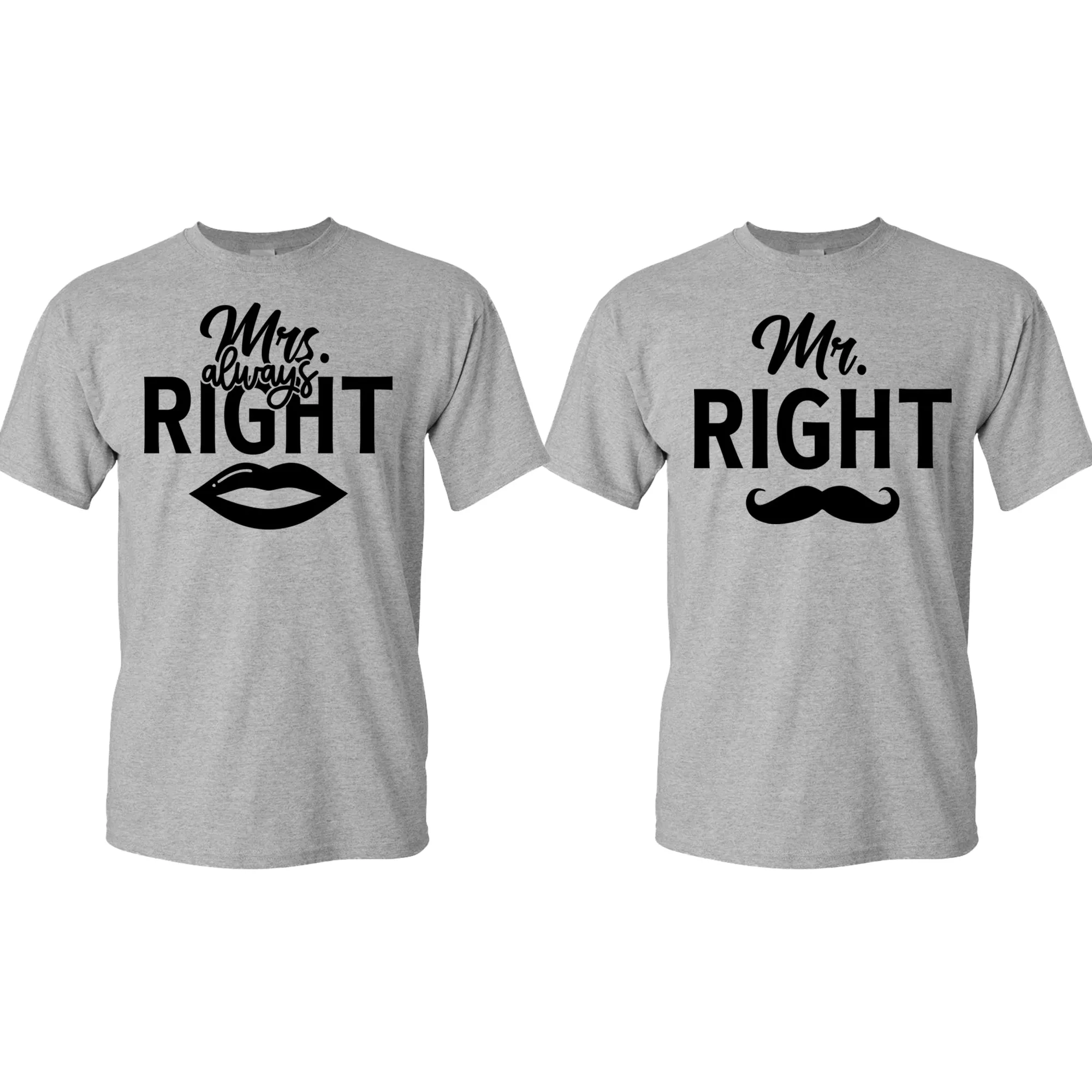 Mr. Right, Mrs. Right Couple Matching T-shirt Valentine's Day T-shirt