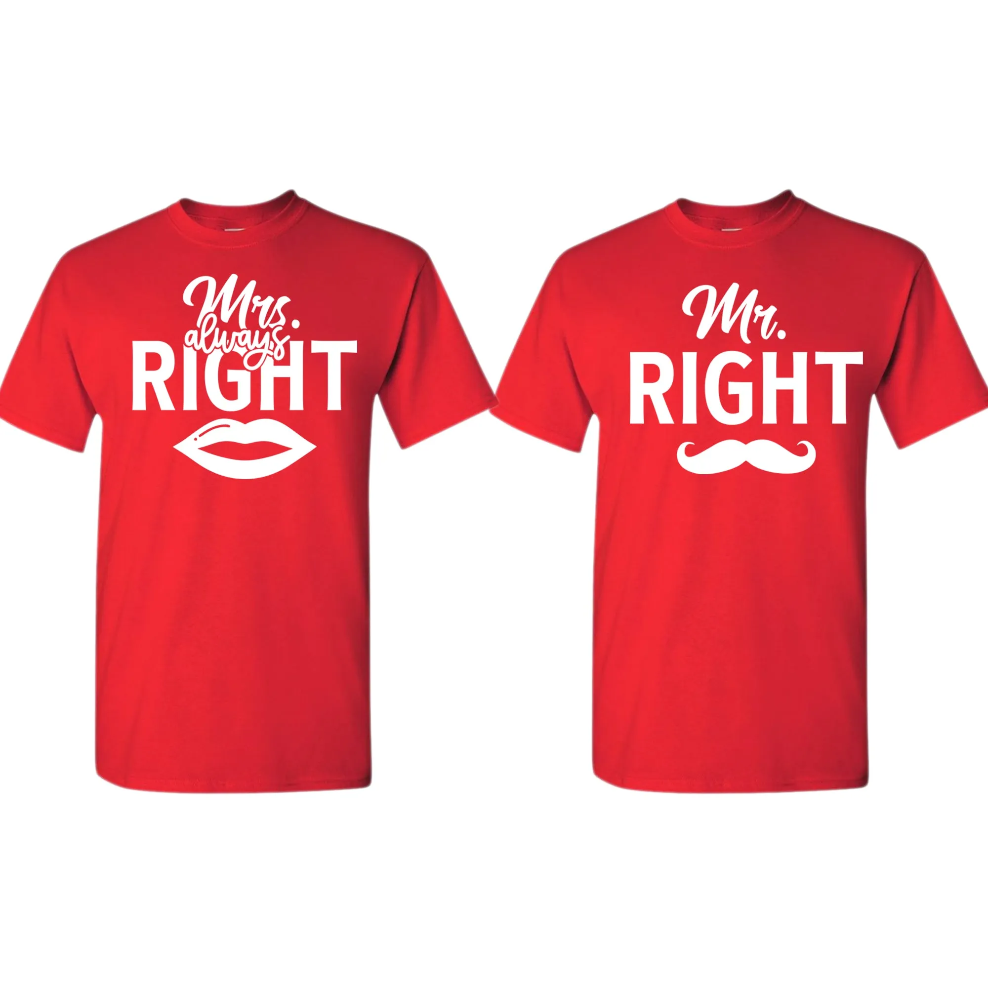 Mr. Right, Mrs. Right Couple Matching T-shirt Valentine's Day T-shirt