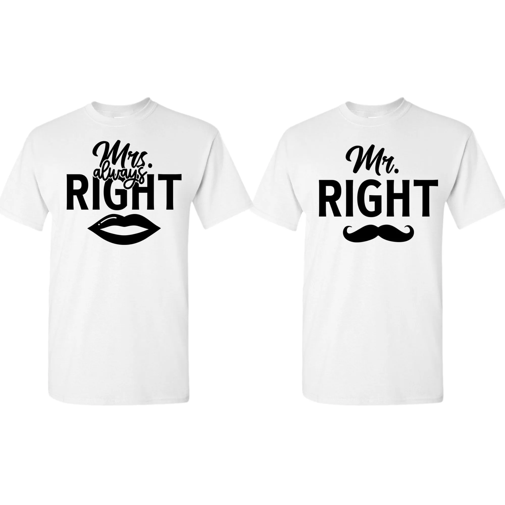 Mr. Right, Mrs. Right Couple Matching T-shirt Valentine's Day T-shirt