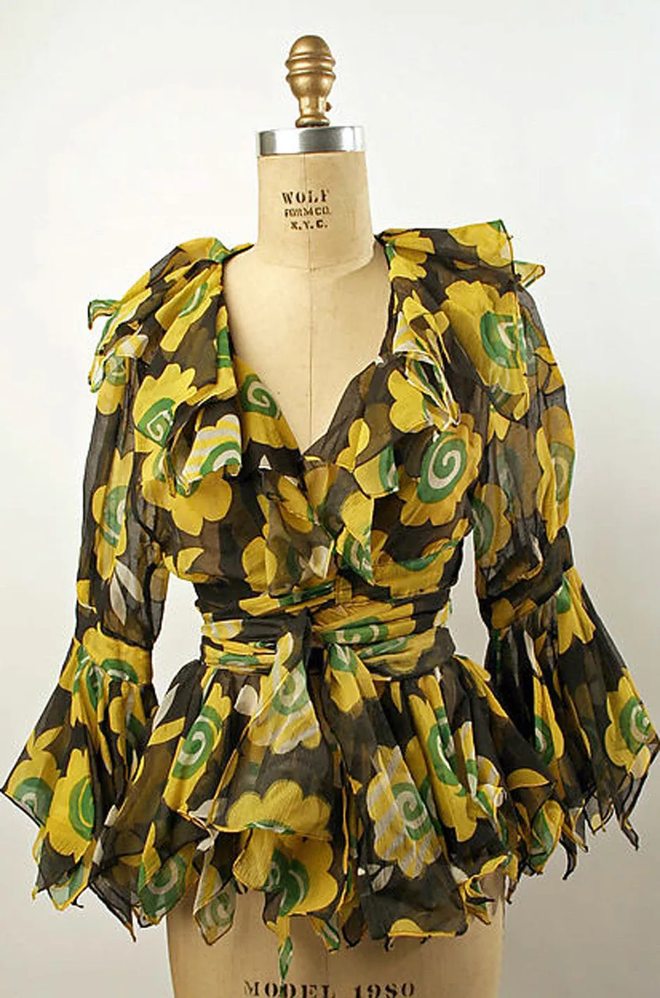 Museum Held 1969 Ossie Clark Top w Celia Birtwell Candy Flower Print