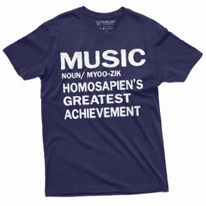 Music definition T-shirt Homosapien's Greatest Achievement Tee Musician Guitar Piano shirt