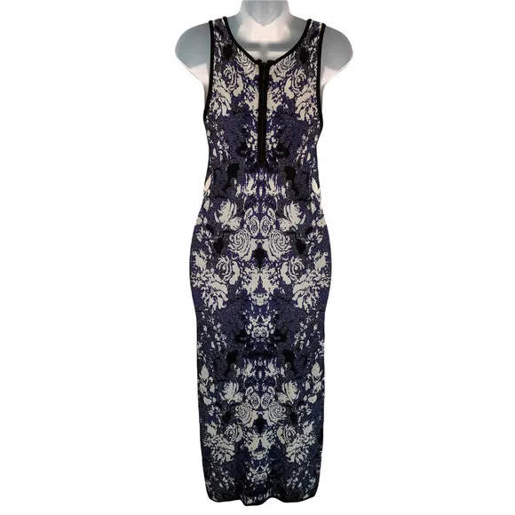 Nicole Miller Artelier Bodycon Knit Tank Midi Dress M