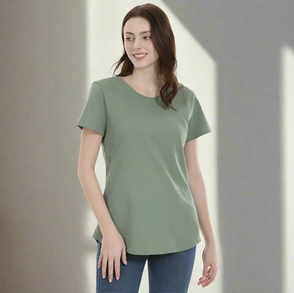 Nursing   Maternity Short Sleeve Shirt