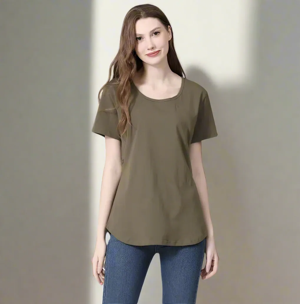 Nursing   Maternity Short Sleeve Shirt