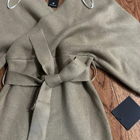 NWT LULUS Modena Sage Green Dolman Sleeve Bodycon Sweater Dress