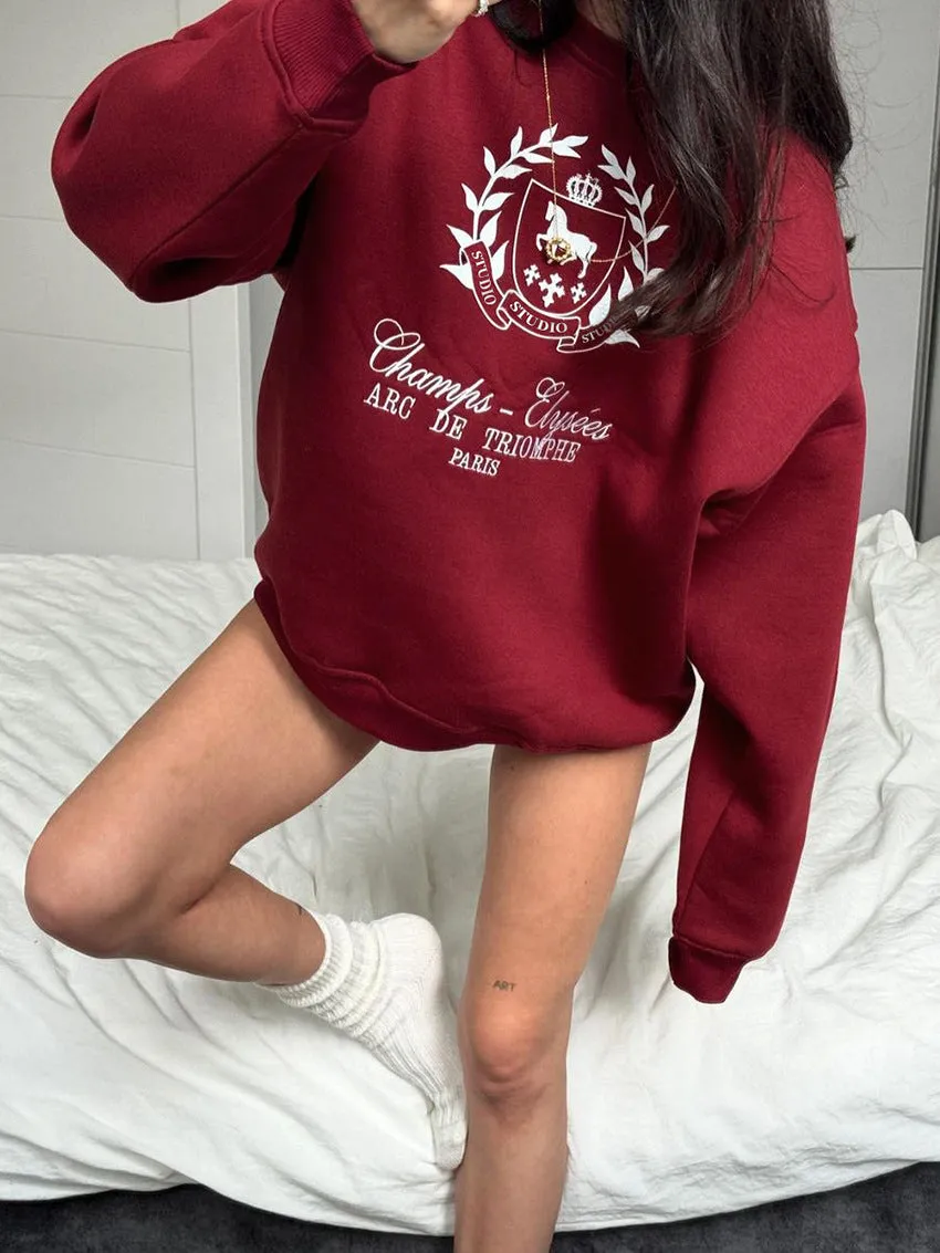 O-Neck Long Sleeve Pullover Top