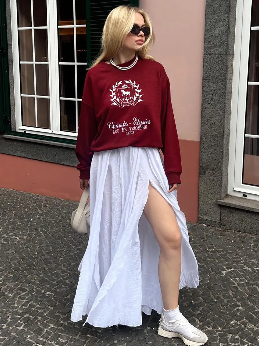 O-Neck Long Sleeve Pullover Top