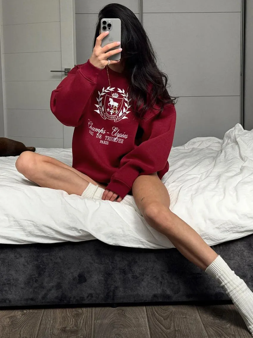 O-Neck Long Sleeve Pullover Top