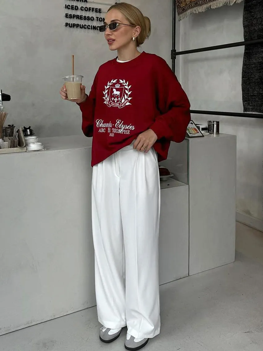 O-Neck Long Sleeve Pullover Top
