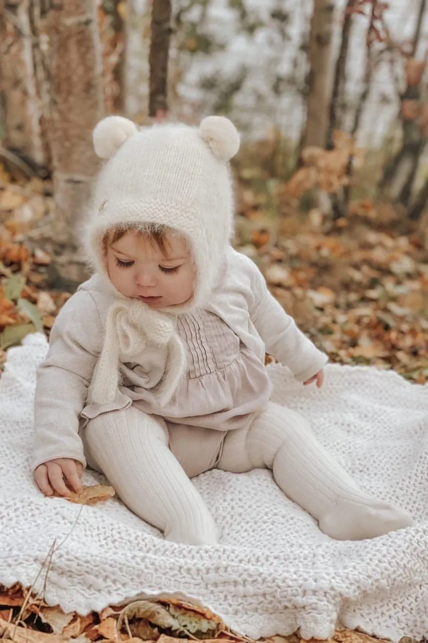 Oatmeal Cashmere Teddy Hat