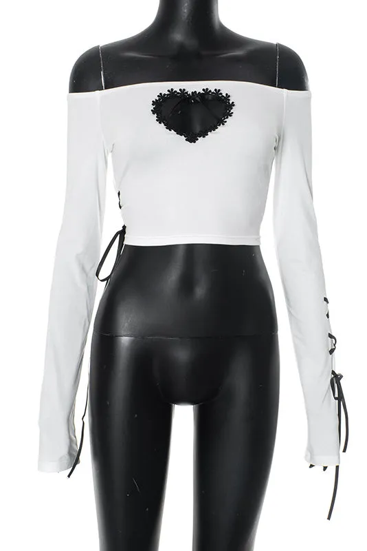 Off-the-Shoulder Sweetheart Y2K Cropped Top