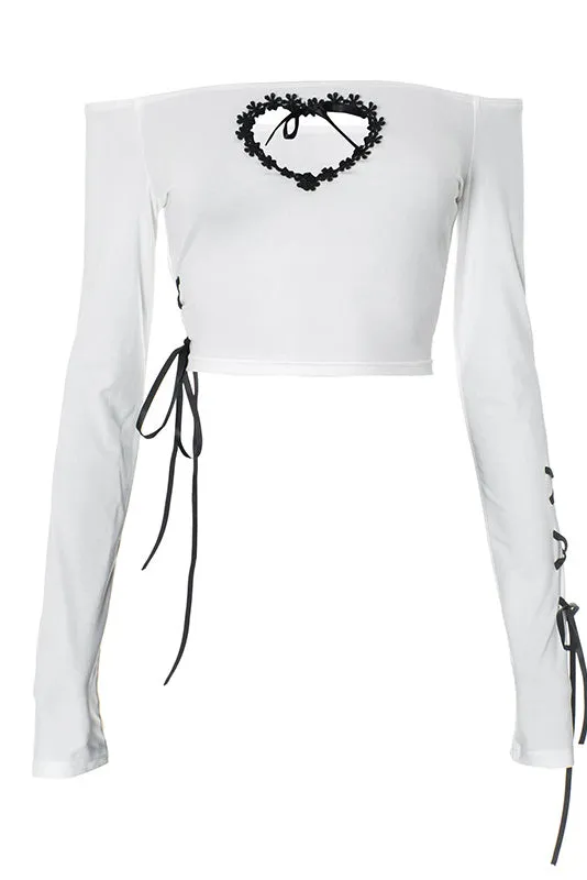 Off-the-Shoulder Sweetheart Y2K Cropped Top