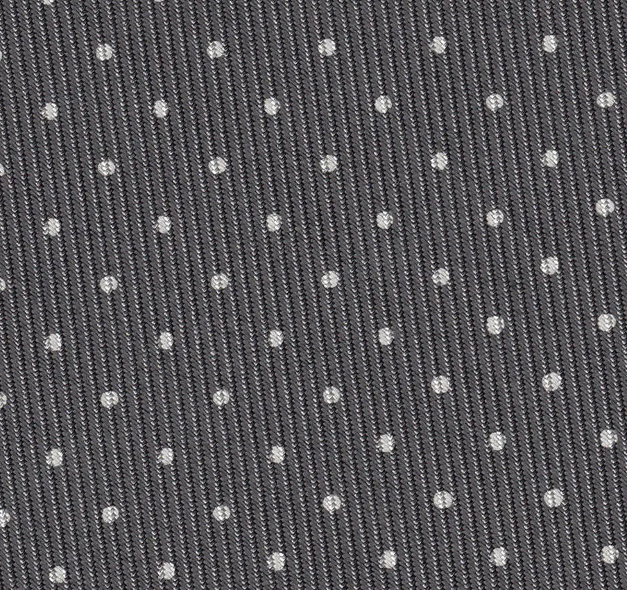 Off-White on Charcoal Gray Print Pin Dot Silk Tie MCPDT-31