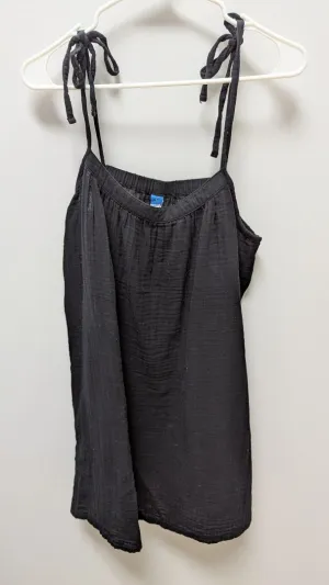 Old Navy Black 100% Cotton Tie-Strap Shift Dress