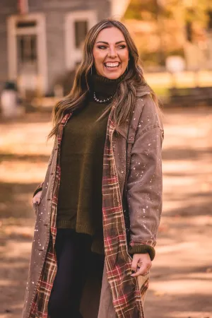 Olive Cowl Neck Oversized Sweater