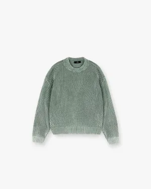 Open Gauge Knit Sweater - Forest Green