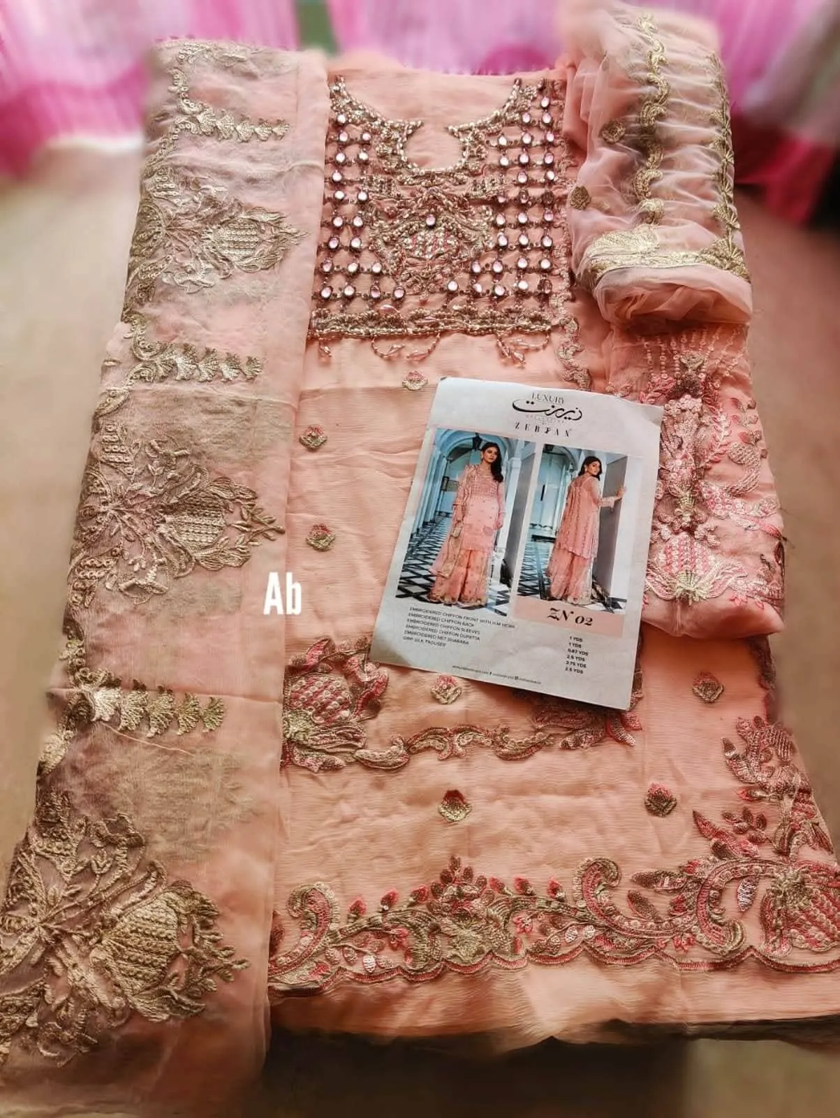Open Pic/Zebtan Zeenat Luxury Chiffon/Sharara Style