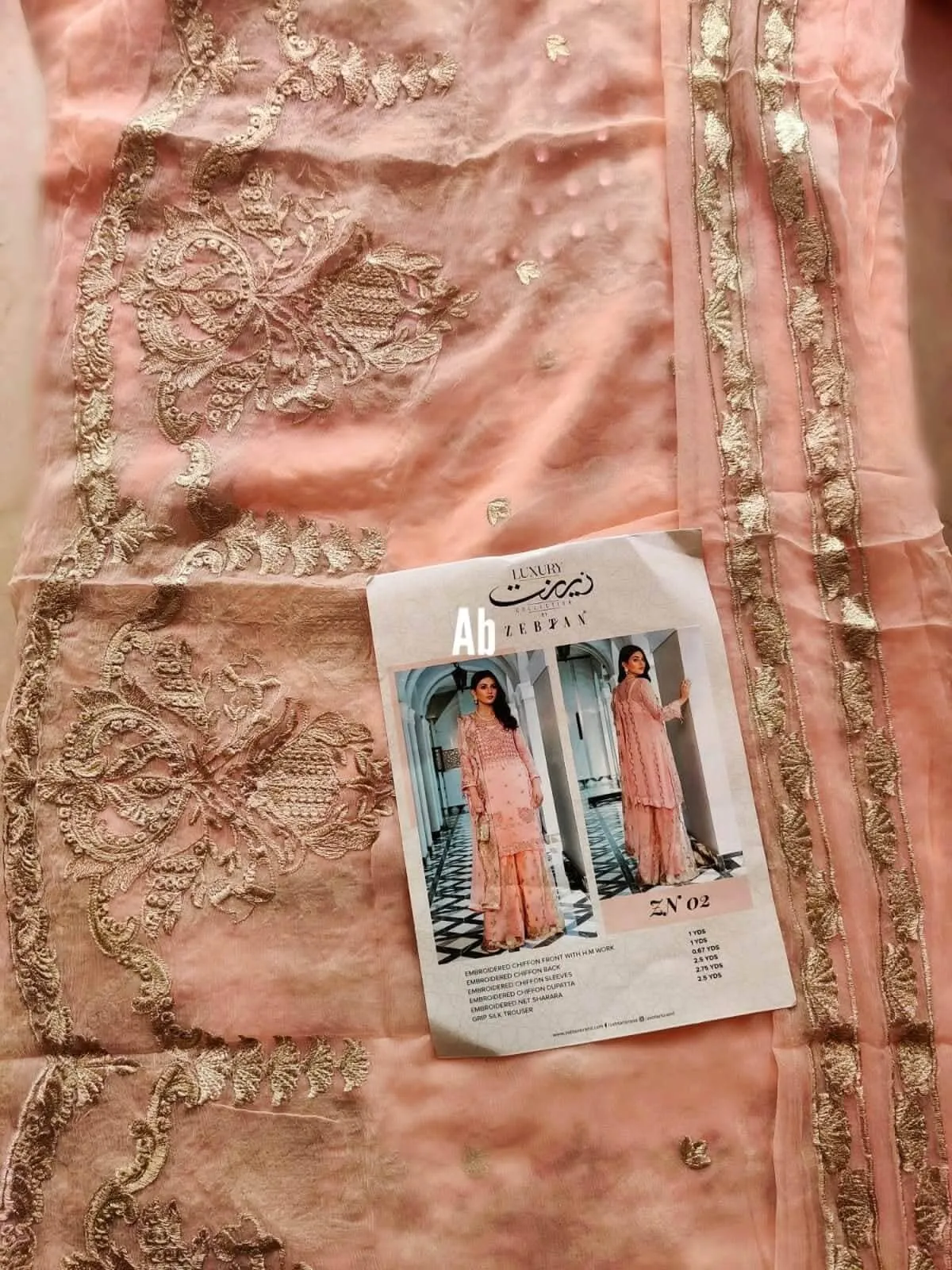 Open Pic/Zebtan Zeenat Luxury Chiffon/Sharara Style