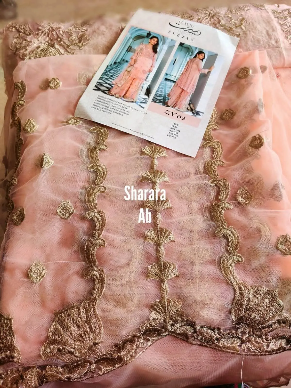 Open Pic/Zebtan Zeenat Luxury Chiffon/Sharara Style