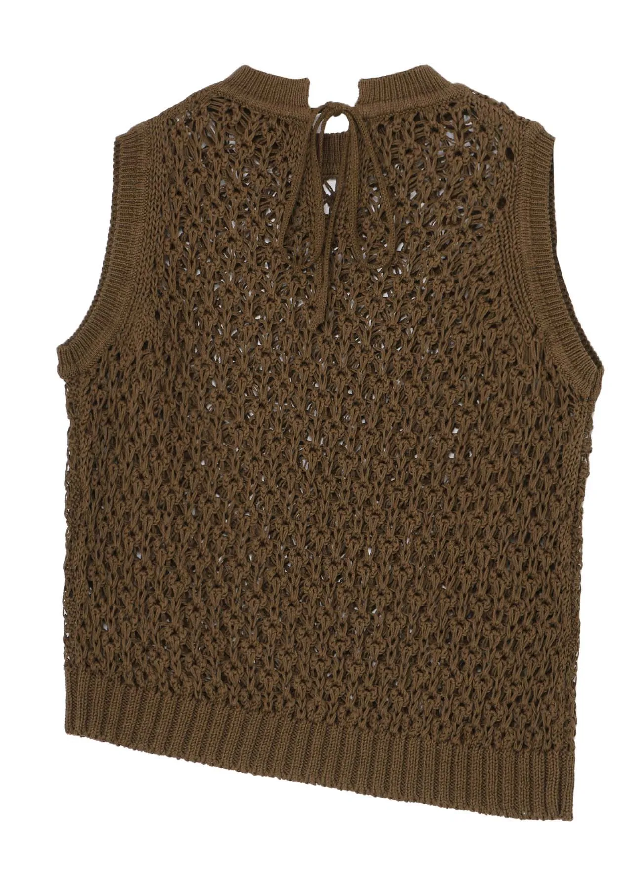 OPENWORK DESIGN DIAGONAL SLEEVELESS PULLOVER