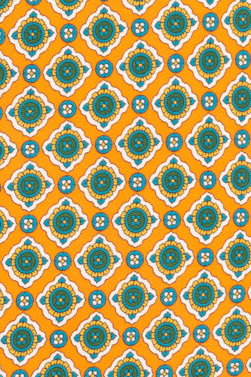Orange Geometric Pattern Silk Tie