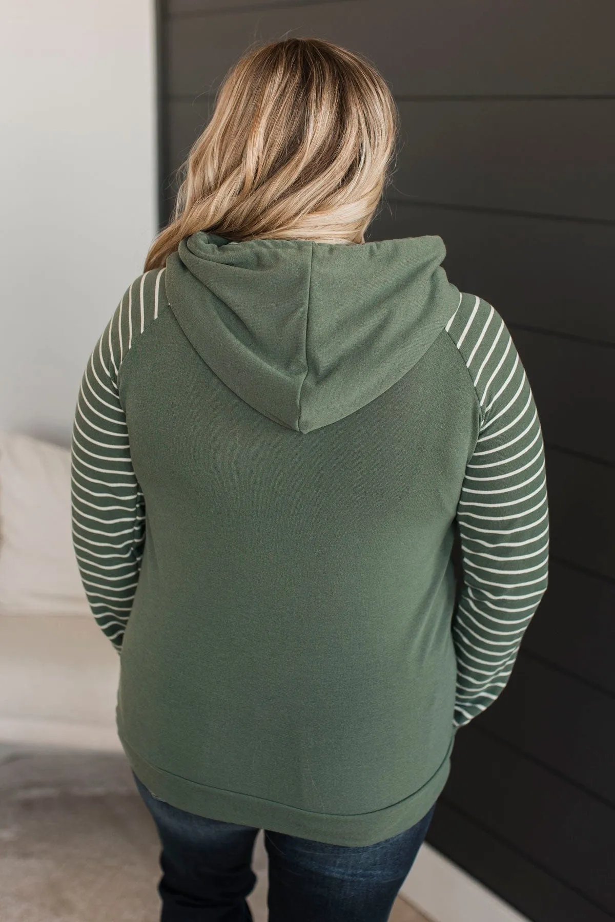 Over Again Cowl Neck Hoodie- Light Olive