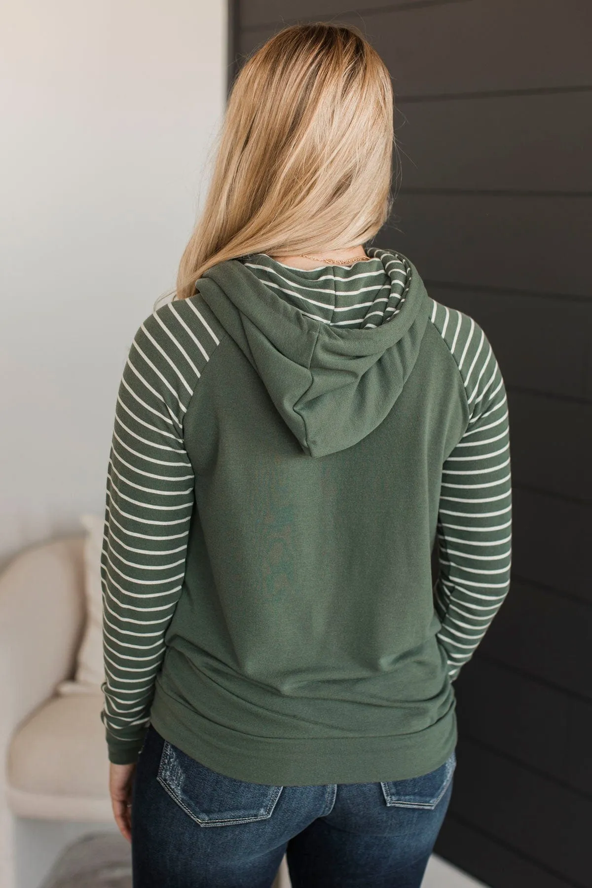 Over Again Cowl Neck Hoodie- Light Olive