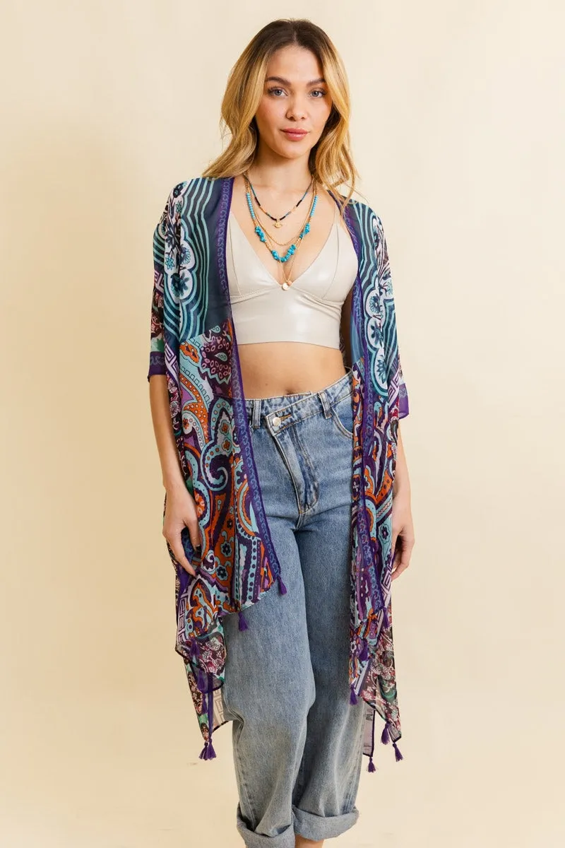 Paisley Boho Kimono Duster