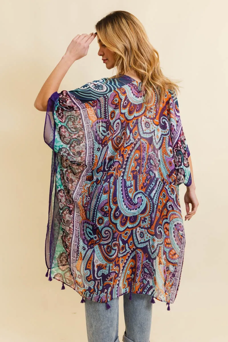 Paisley Boho Kimono Duster