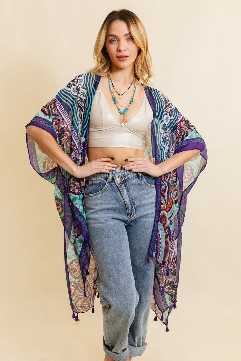 Paisley Boho Kimono Duster