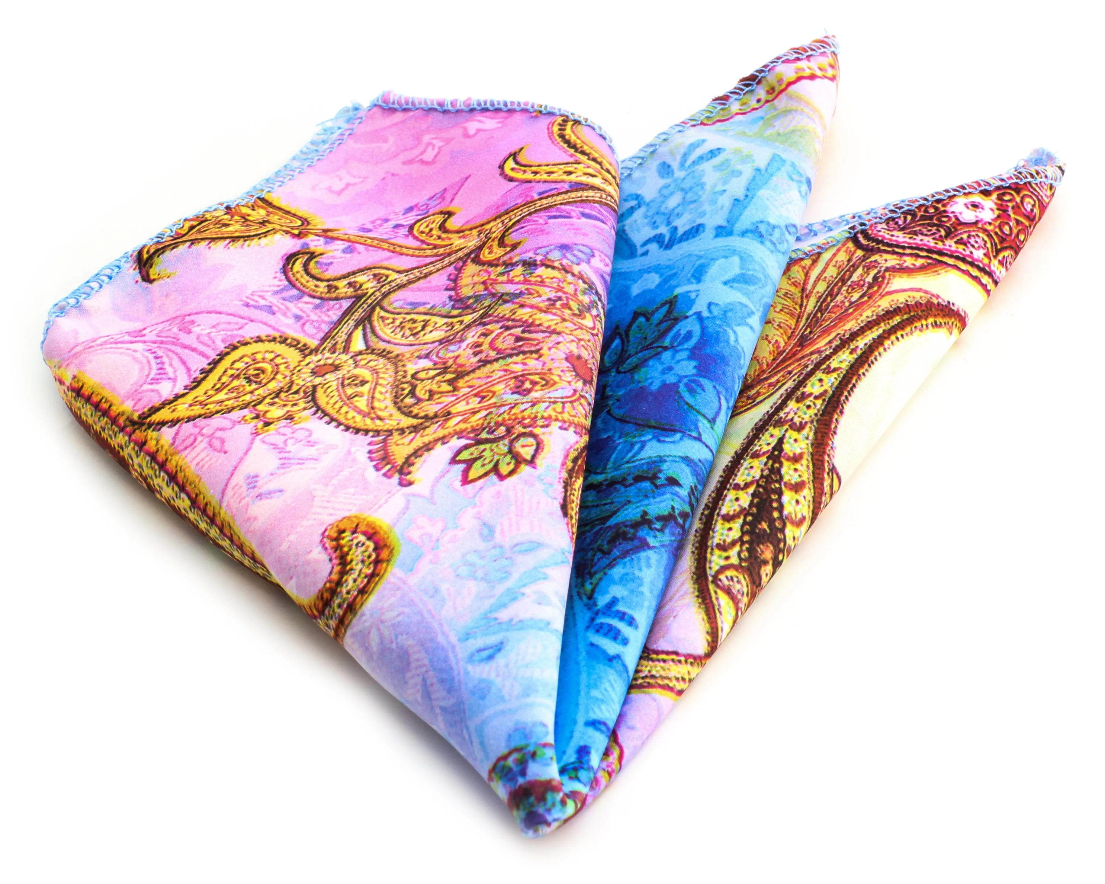 Parrot Paisley Pocket Square for Men - Premium Silk Handkerchiefs for Suits