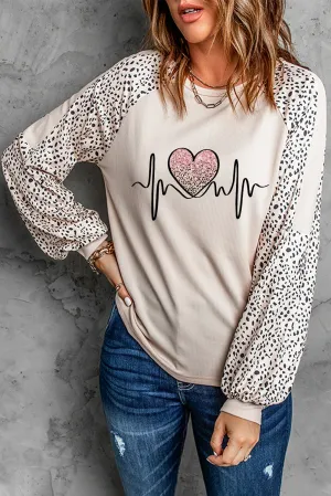 Peaceful Love Leopard Pullover Top