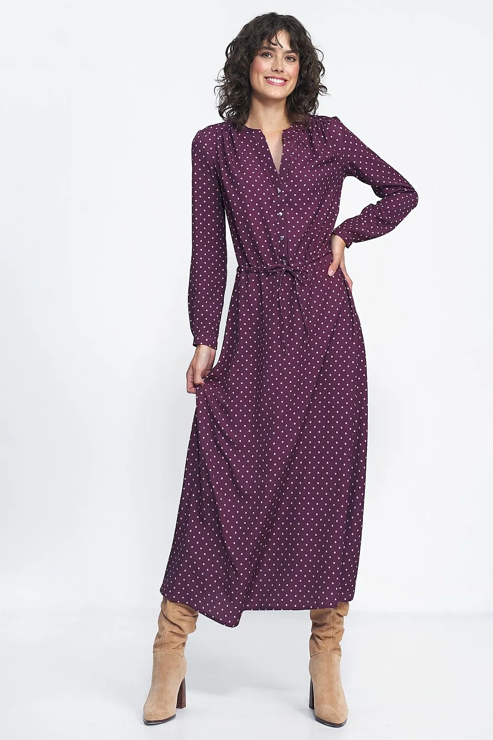 Peas Print A-Line Dress
