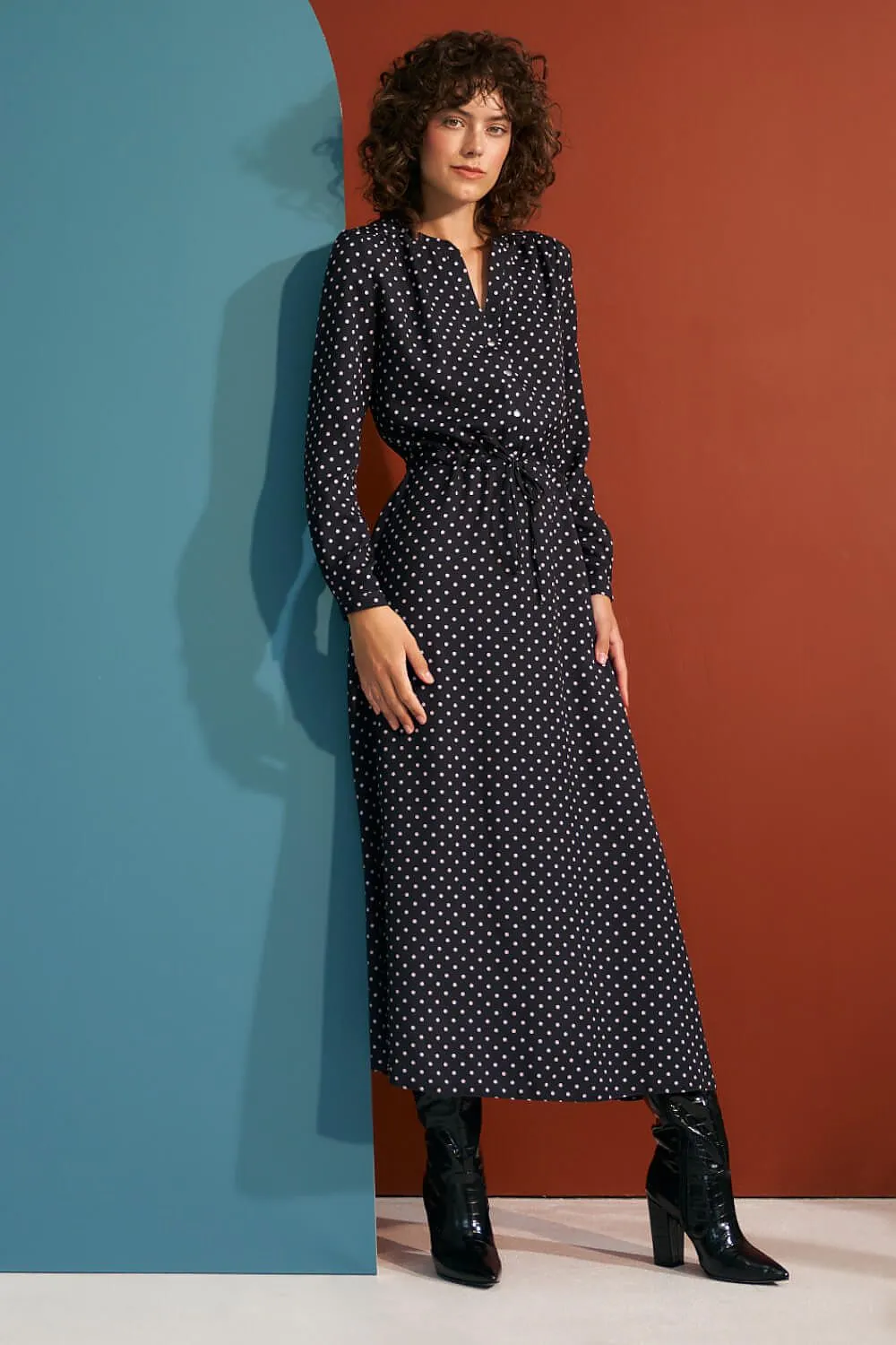 Peas Print A-Line Dress