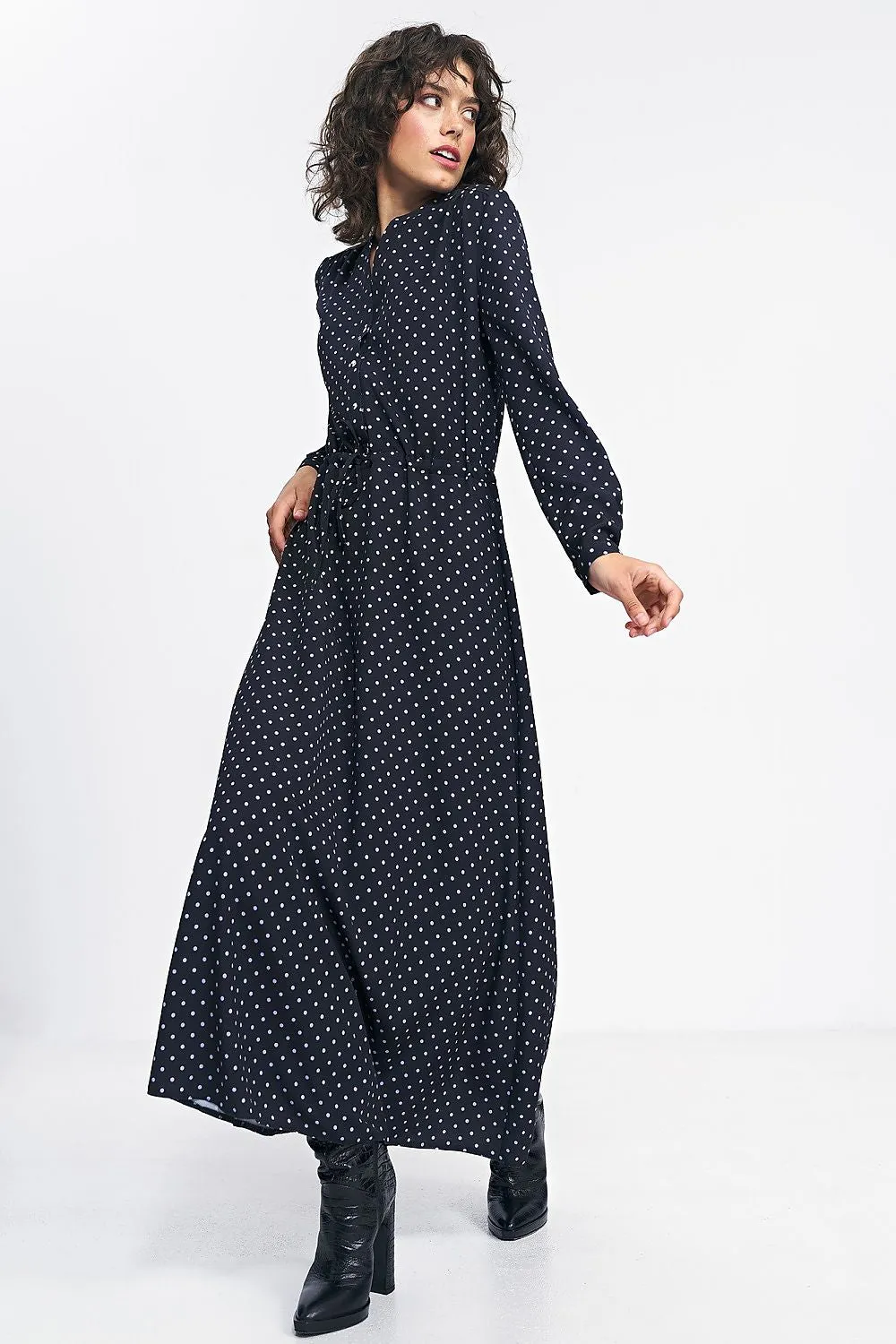 Peas Print A-Line Dress