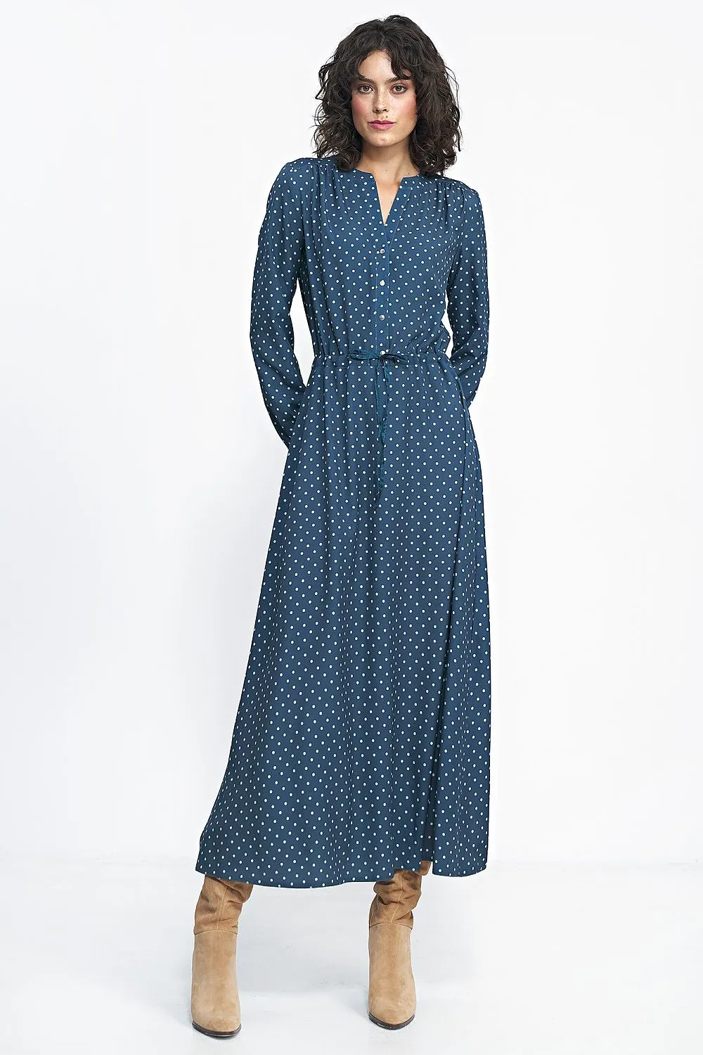 Peas Print A-Line Dress