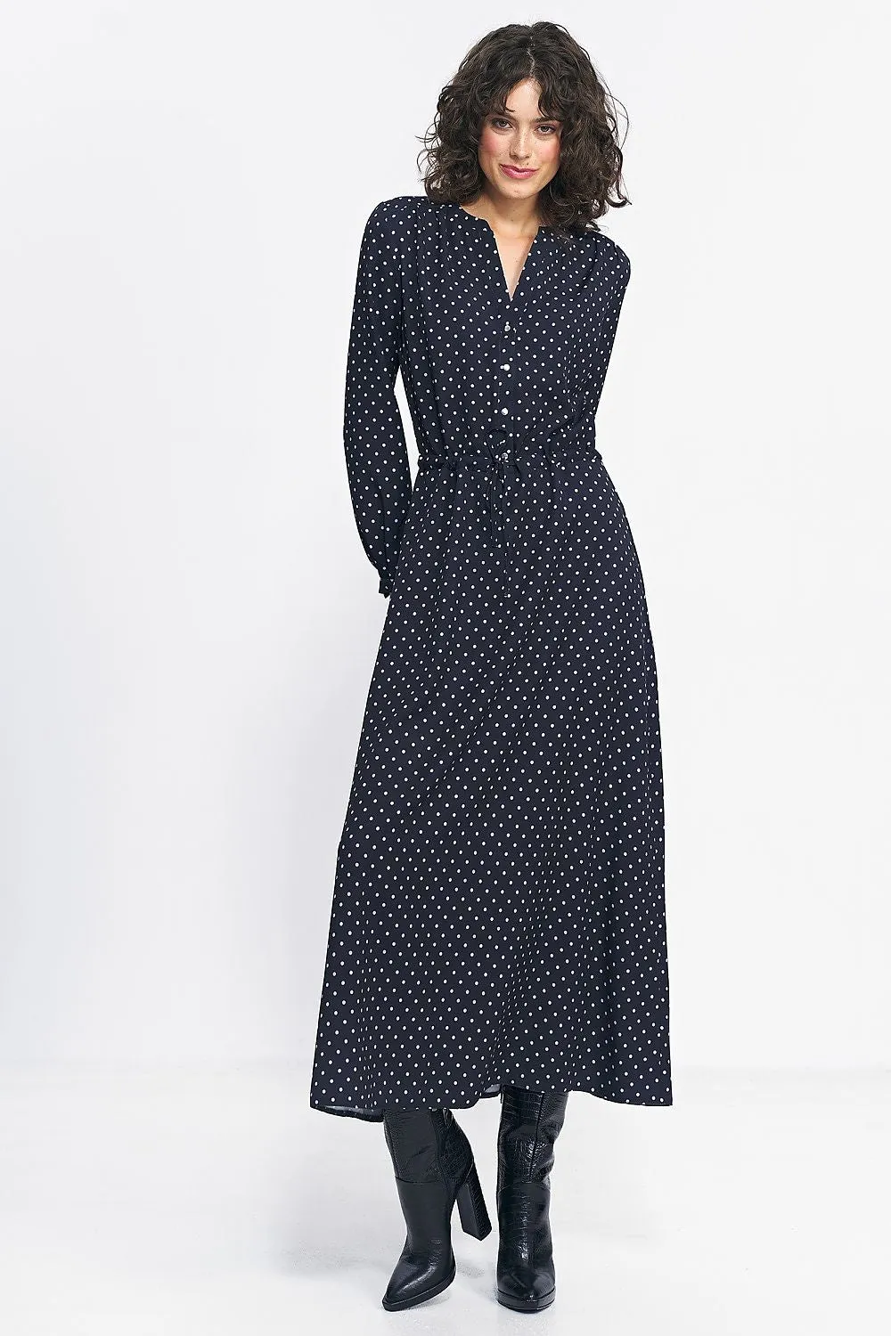 Peas Print A-Line Dress