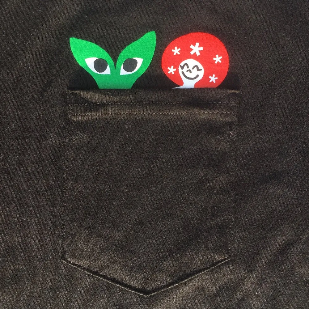 Peeking Aapi and Stargirl Pocket T-Shirt White