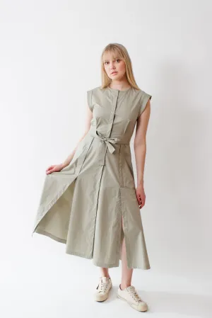 Peserico Stretch Cotton Satin Sail Touch Long Dress