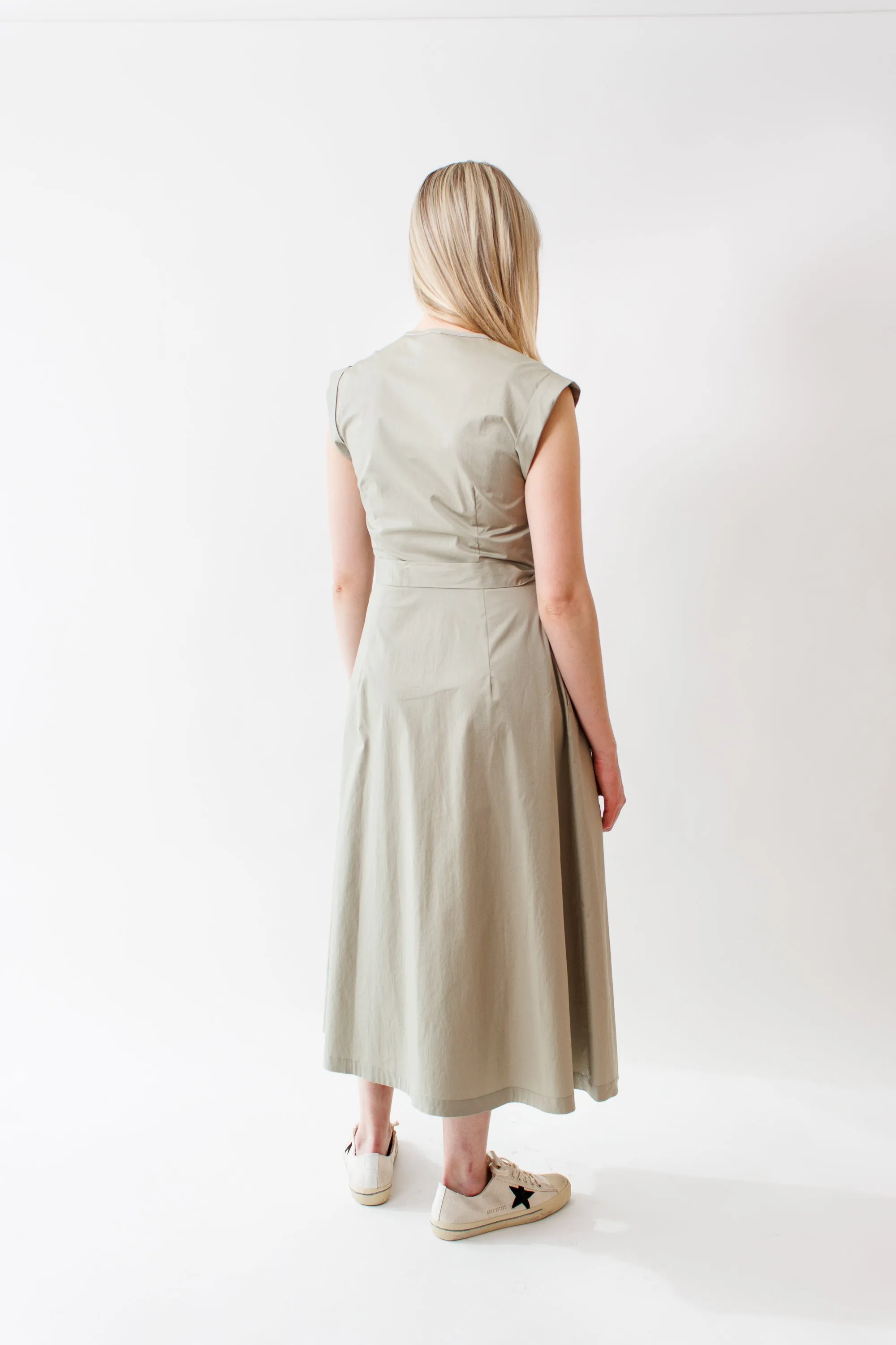 Peserico Stretch Cotton Satin Sail Touch Long Dress