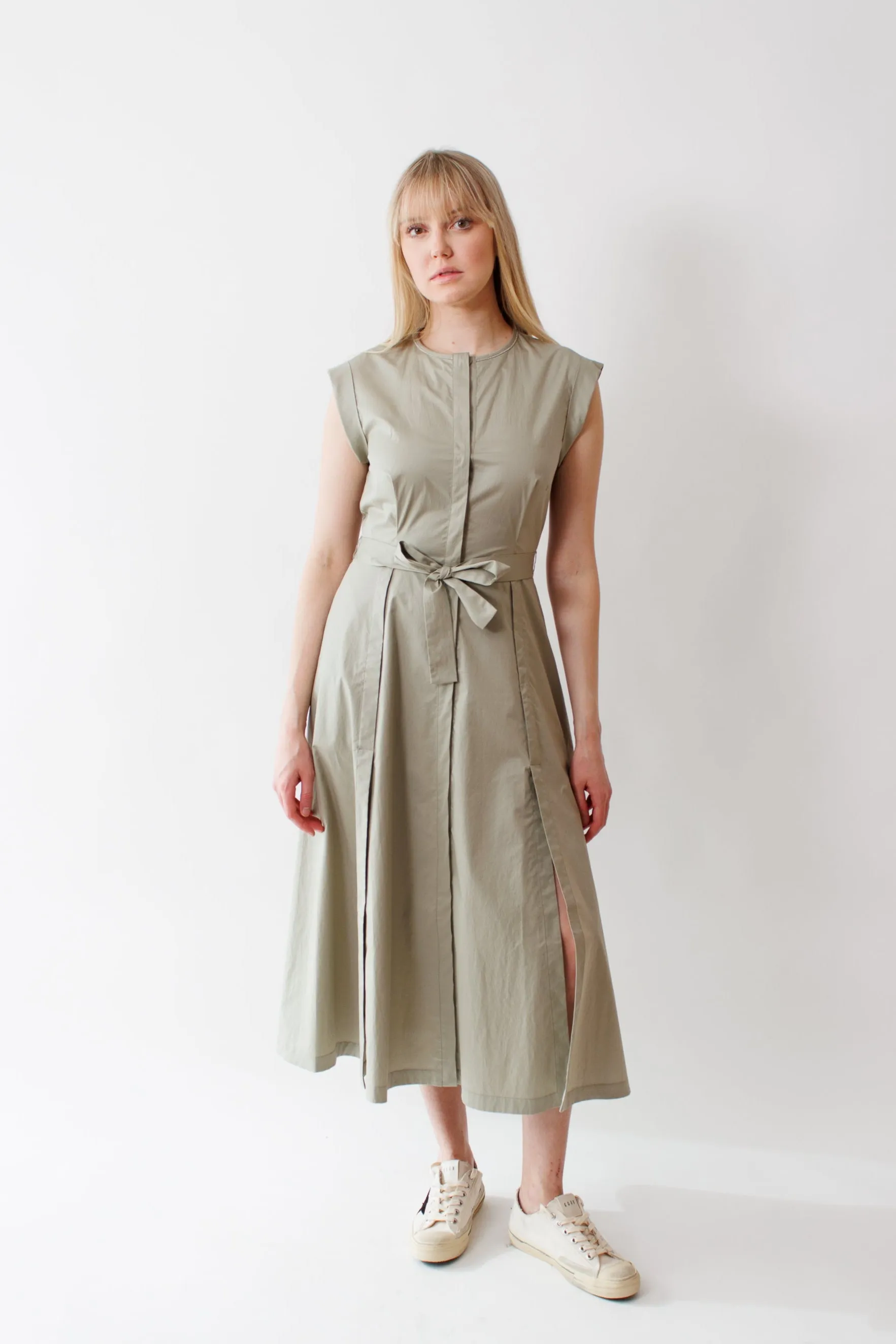 Peserico Stretch Cotton Satin Sail Touch Long Dress