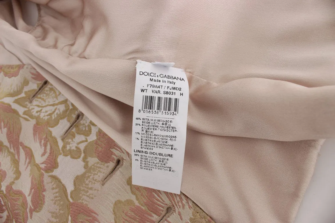 Pink Gold Baroque Silk Vest