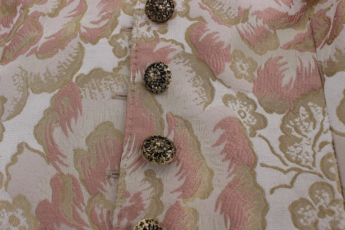Pink Gold Baroque Silk Vest