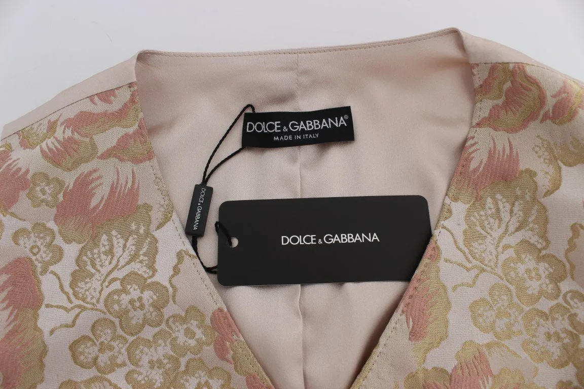 Pink Gold Baroque Silk Vest